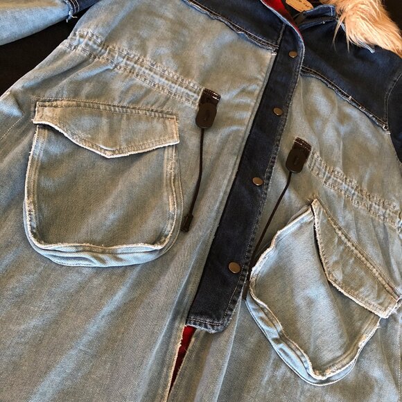 NWOT Free People Days To Come Denim Parka Sz S - Picture 6 of 15